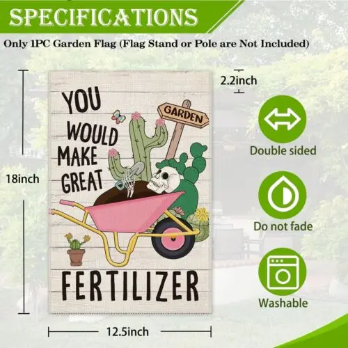 Фото Милый садовый флаг с надписью «You Would Make Great Fertilizer», 12 x 18 дюймов, двусторонний H... KKL AAL HHM WZZ №2
