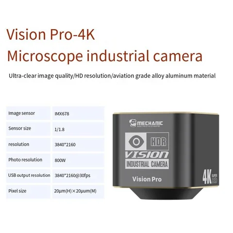 Умная беспроводная камера для микроскопа 4K, 8 МП, 1/1,8 дюйма, CMOS, автоматический баланс белого цвета, синхронизация AV в реальном времени, совместимая с Olympus/Nikon