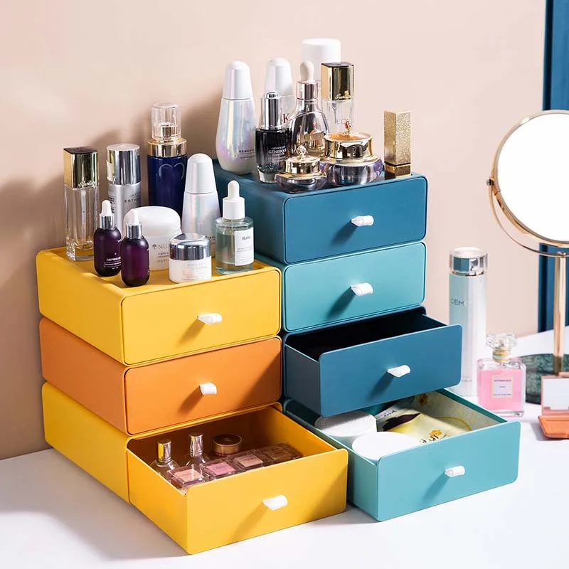

Multifunctional Bedroom Drawer Type Desktop Storage Box Cosmetics Desk Student Dormitory Stationery Finishing Box Desk Rack