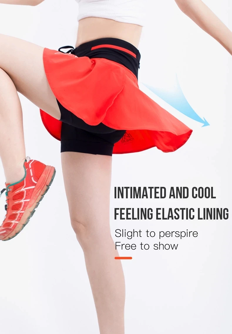 AONIJIE Sports Women's Short Skirt Quick Dry Anti Exposure Yoga Athletic Gym Fitness Running Tennis Skirts High Waist Shorts