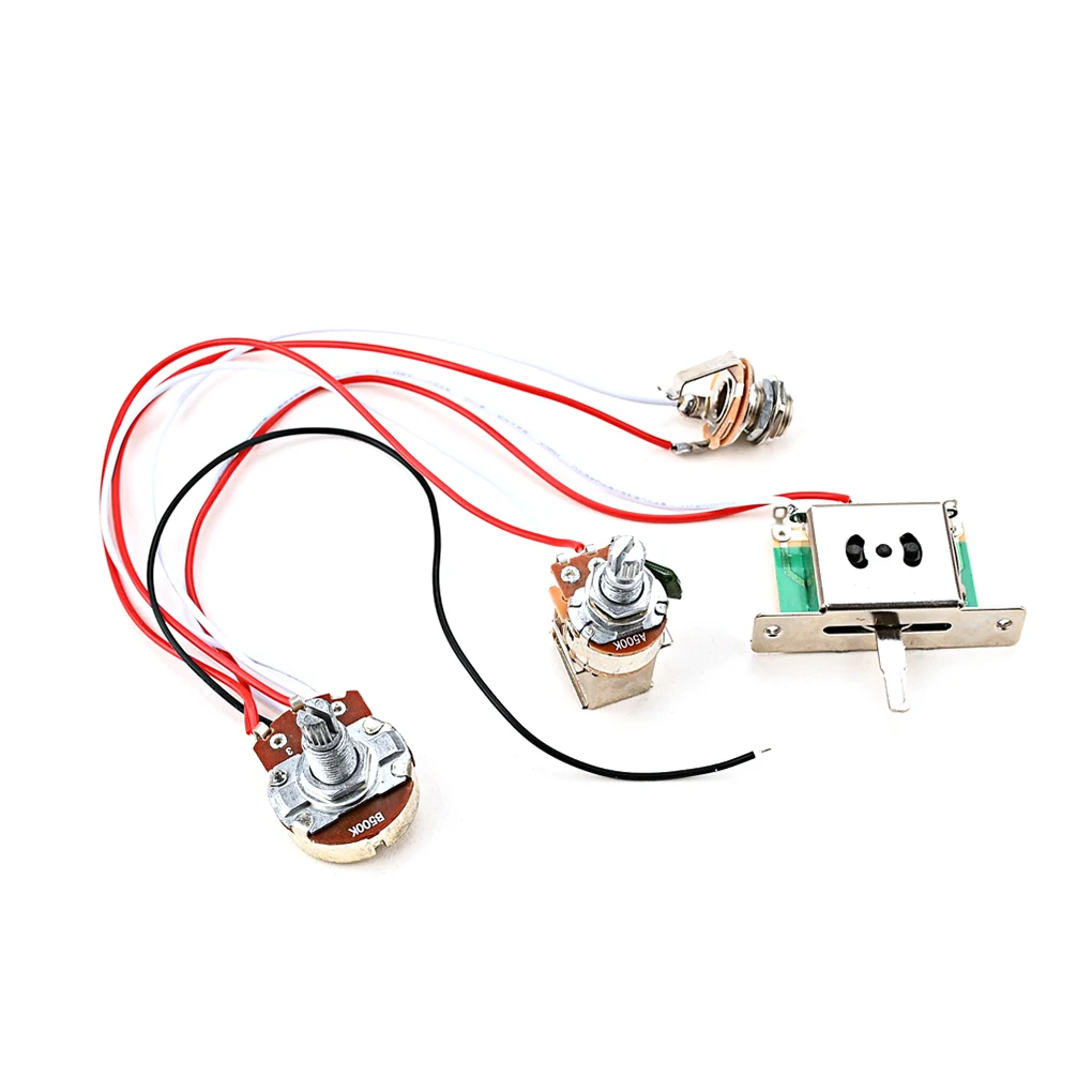 

Guitar Wiring Harness Set Professional Prewired 1T1V 3-Way Push Potentiometer Pull Switch Volume Tone Wire Harness