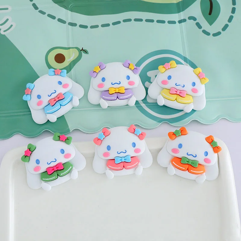 

5Pcs/set Sanrios Bow Cinnamoroll Anime Kawaii DIY Accessories Mobile Phone Case Refrigerator Sticker Storage Box Cup Resin Patch