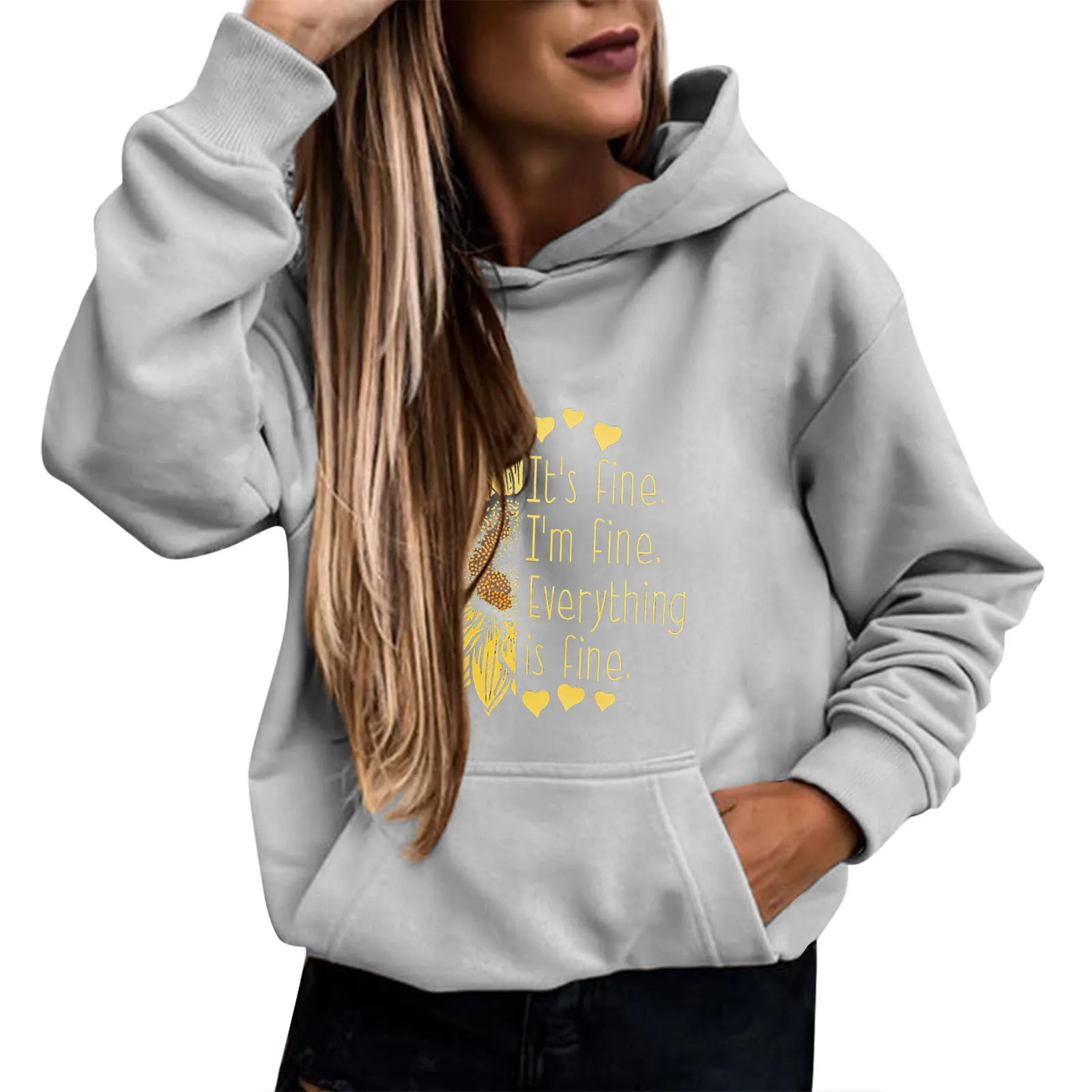 

Womens Casual Hoodies Long Sleeve Solid Lightweight Long Sweatshirt with Pocket Cotton Hoodie Women Size Large Womens Hoodie