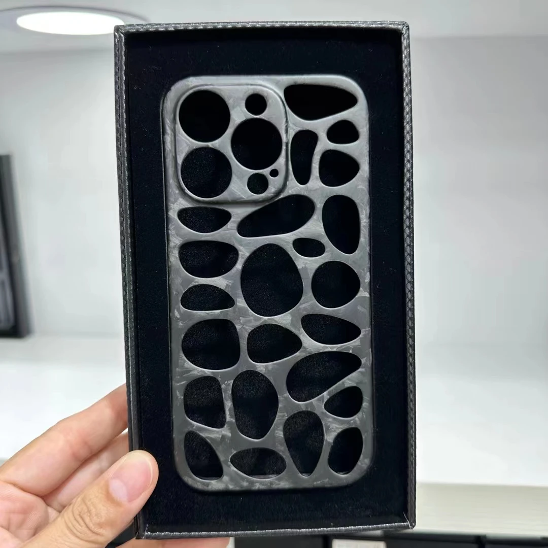 

100% Pure Genuine Carbon Fiber Hollows Phone Case for iPhone 14 Pro Max Matte Glossy Forged Forging Ultra Thin Aramid Back Cover