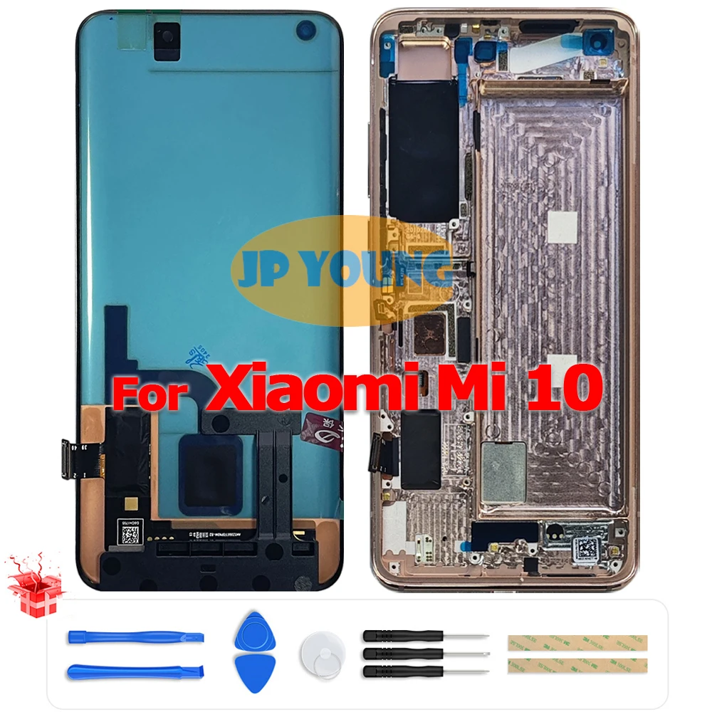 Фото Оригинальный сенсорный экран Super AMOLED 6,67 дюйма в сборе для Xiaomi Mi 10 5G MI10, M2001J2G, M2001J2I - Замена №1