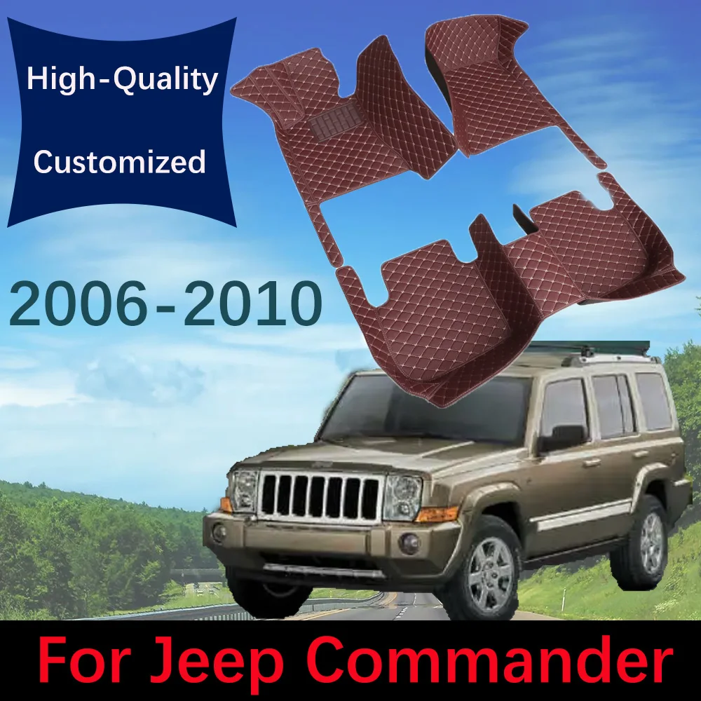 Купи Custom Made Leather Car Floor Mats For Jeep Commander XK 2006 2007 2008 2009 Interior Auto Carpets Rugs Foot Pads Accessories за 1,920 рублей в магазине AliExpress