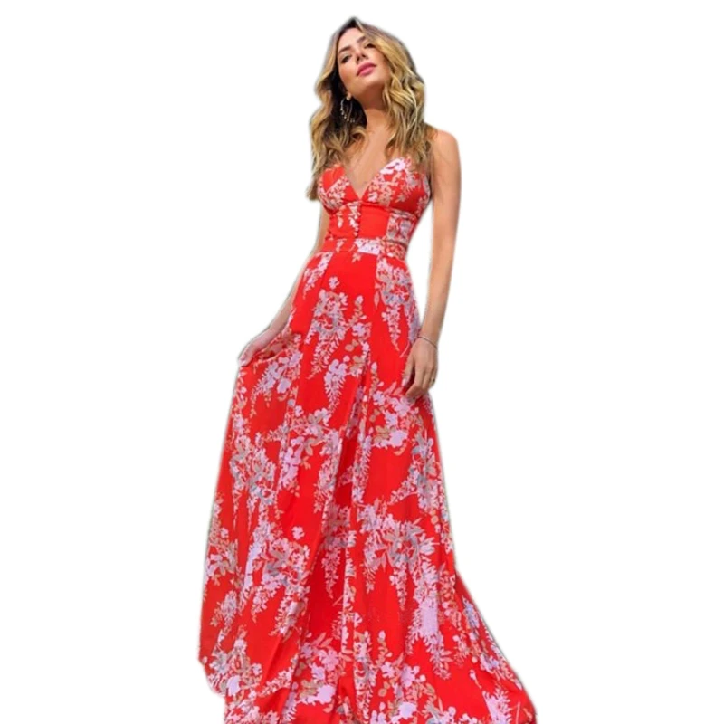 

Suit-Dress Deep V Sexy Reveal Back Camisole Dress Sandy Beach Dress