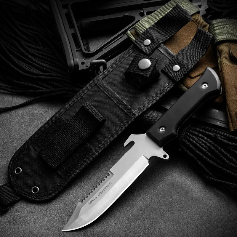 

Sharp Blade With Back Serrated High Hardness Tactical Combat Knife Camping Tool Outdoor Survival Edc Multitool Bushcraft Knives