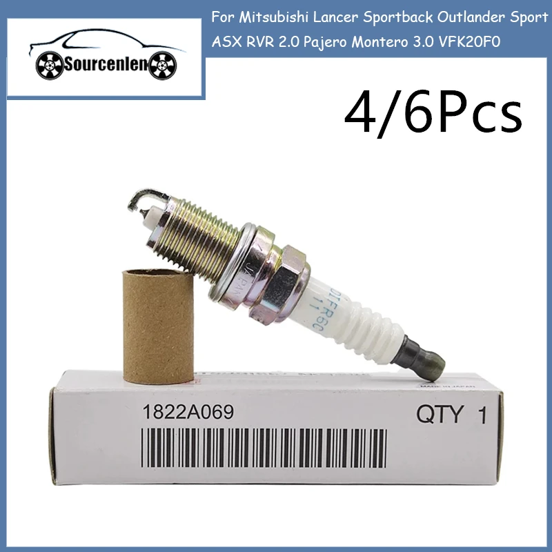 

4 шт./6 шт. 1822A069 иридиевая Свеча зажигания для Mitsubishi Lancer Sportback Outlander Sport ASX RVR 2,0 Pajero Montero 3,0 VFK20F0