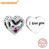 authentic new 925 sterling silver i love you heart charms fit original brand bracelet necklace jewelry women berloque