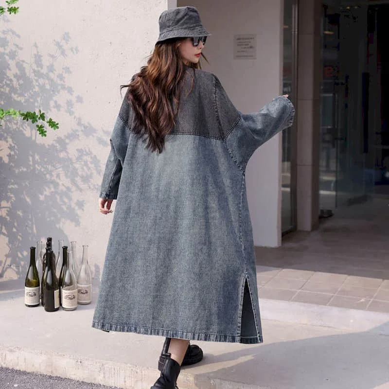 Джинсовая куртка в стиле пэчворк Женские винтажные Топы с длинным рукавом