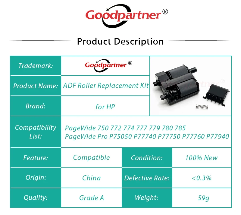 1X W1B47A A7W93-67083 ролик ADF сменный комплект для HP PageWide 750 772 774 777 779 780 P75050 P77740 P77750 P77760 P77940 -