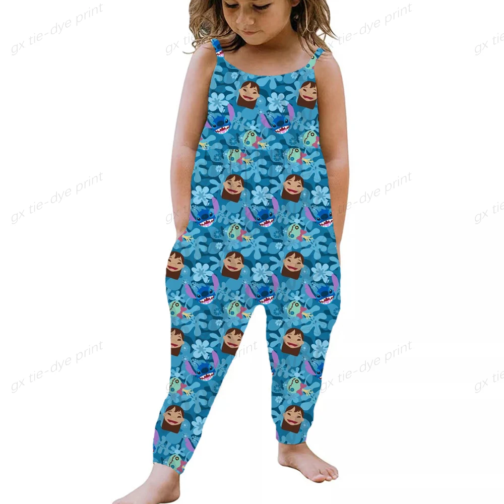 

Детская летняя одежда, комбинезон без рукавов для новорожденных, маленьких девочек и мальчиков, комбинезон с принтом в виде Диснея и ститча,...