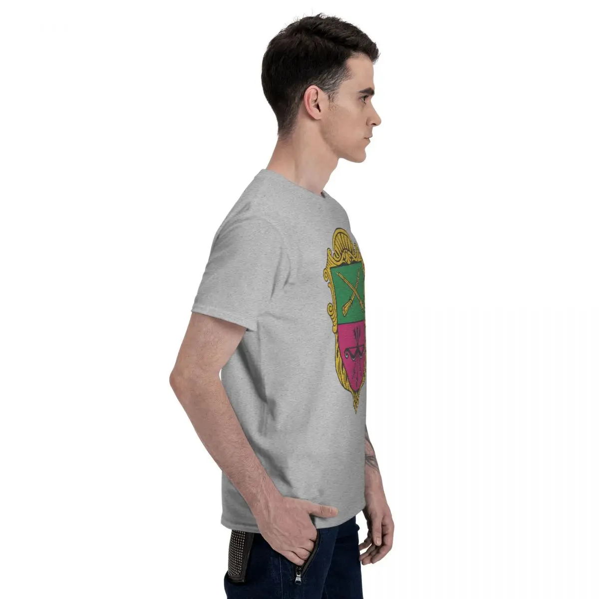 Мужская Базовая футболка с эмблемой Zaboro коротким рукавом R323 креативная