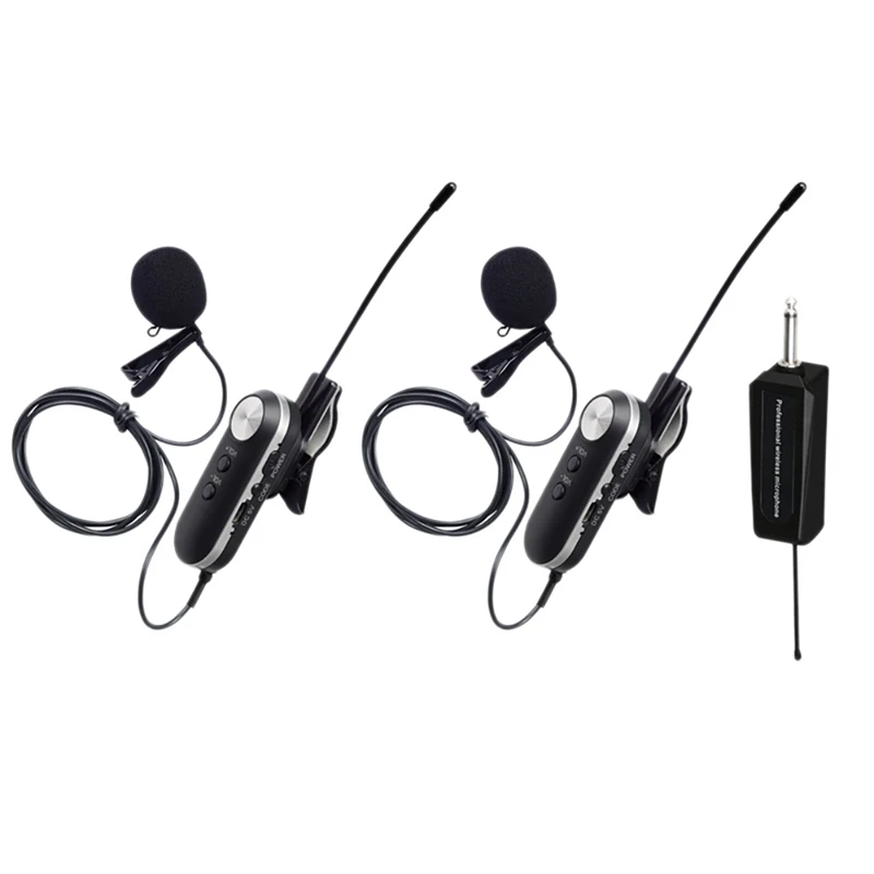 

Retail Wireless Lavalier Microphone System Dual Wireless Lapel Mic For Iphone DSLR Camera Youtube Podcast Vlog Interview