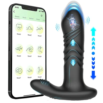 App Control Plug Anal Vibrator Thursting Prostate Massager Testicle Butt Anus Stimulator Masturbator Male Exotic Sex Toy for Men 1