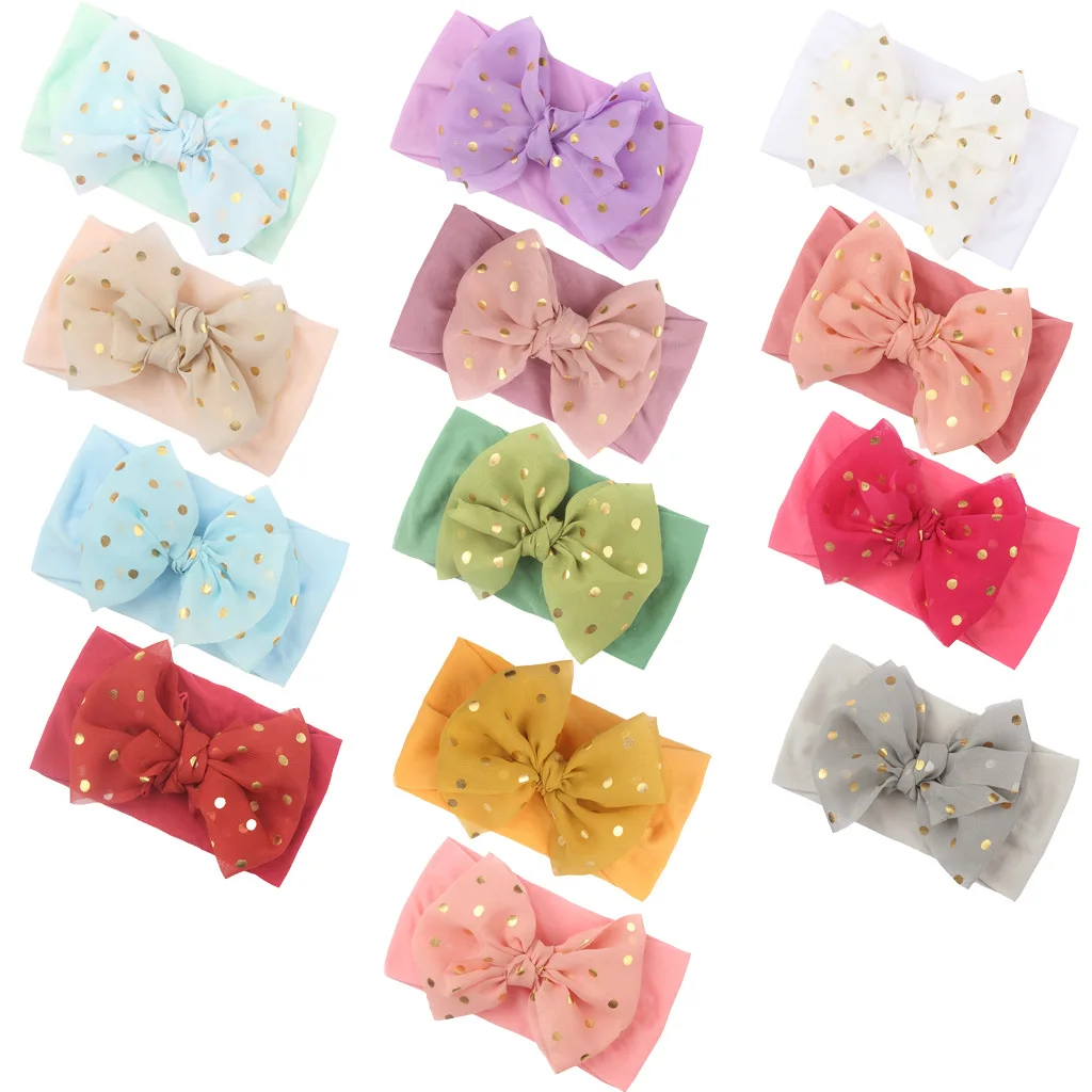 Fashion New Threaded Baby Headdress Wild Bow Hair Band Elastic Elastic Headband Baby Girls Infant Hair Bows Turban accessoriesbaby easter 