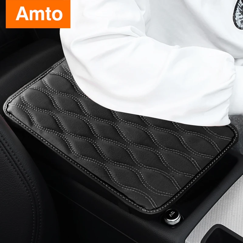 Car Armrest Pad Soft PU Leather Anti Scratch Universal Waterproof Box Cover Cushion Resistant Center Console Non Slip Arm Rest