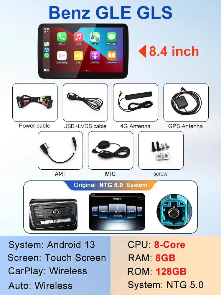 

STWEI новый Qualcomm 680 Snadragon6225 Android 13 беспроводной автомобильный экран CarPlay для Mercedes Benz GLE350 450 GLS автомобильные видеоплееры