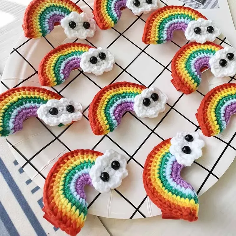 3D Милые радужные зажимы для волос ручной работы с облаком детские милые заколки