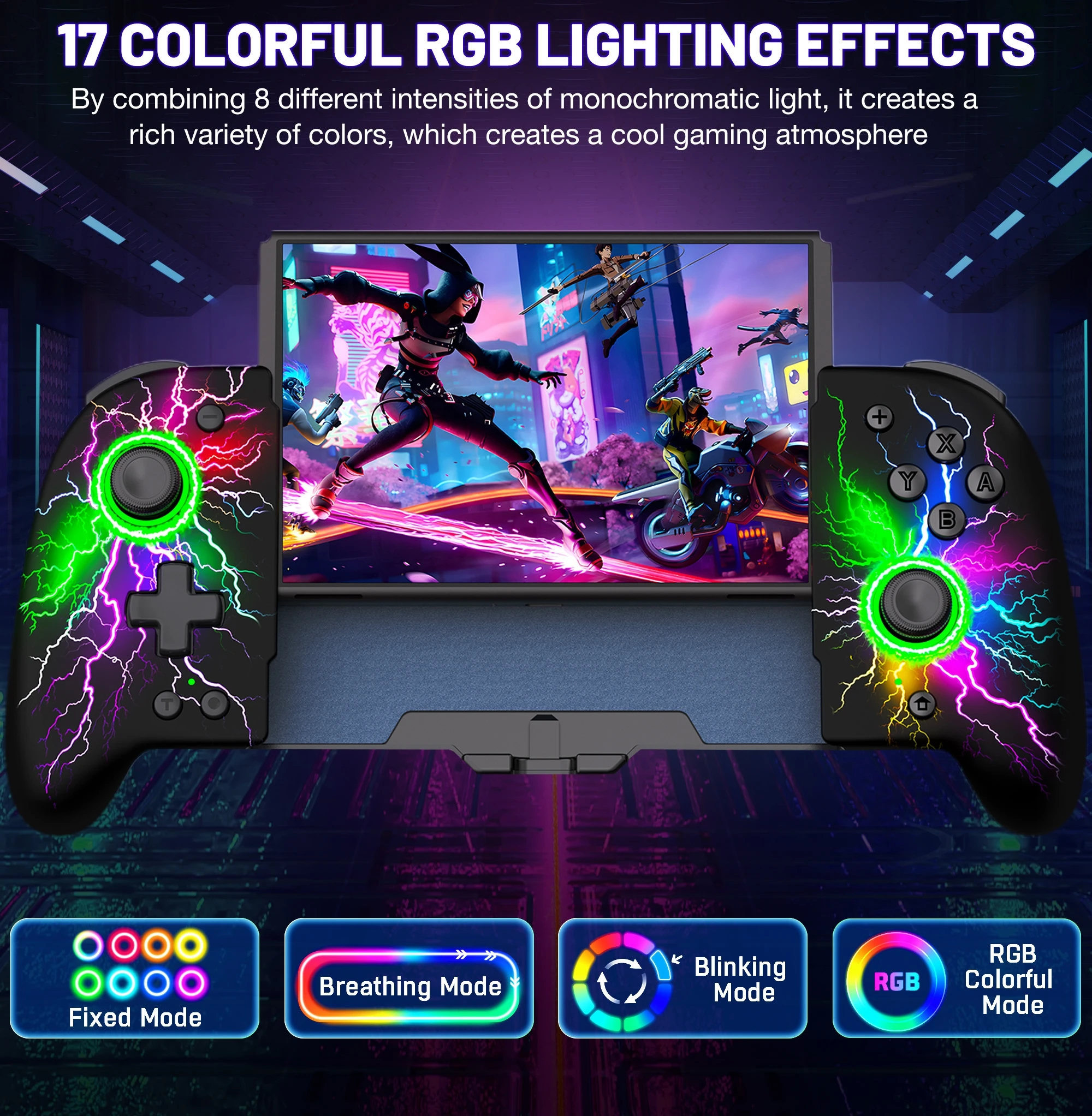 Контроллер BEBONCOOL JC202 RGB для Nintendo Switch / oled1000 мА · ч 6-осевой геймпад с картой