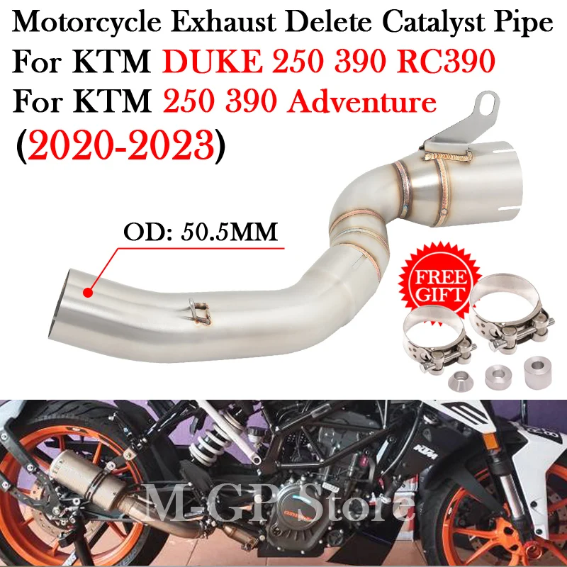 

Slip-On Motorcycle Exhaust Escape Moto Delete Catalyst Middle Link Pipe For KTM DUKE 250 390 Adventure RC390 2020 2021 2022 2023