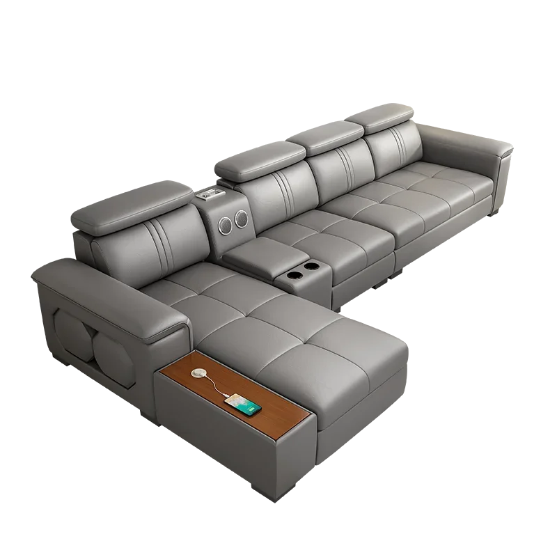 Современный кожаный диван для гостиной роскошный дизайнерский с откидной