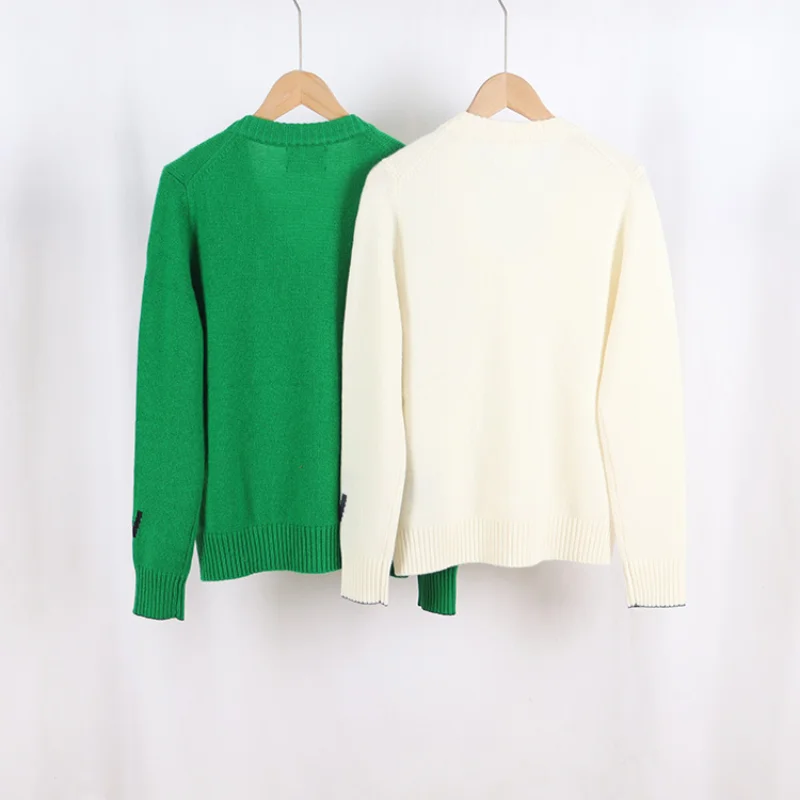 

Женский однотонный кашемировый свитер с круглым вырезом и длинными рукавами