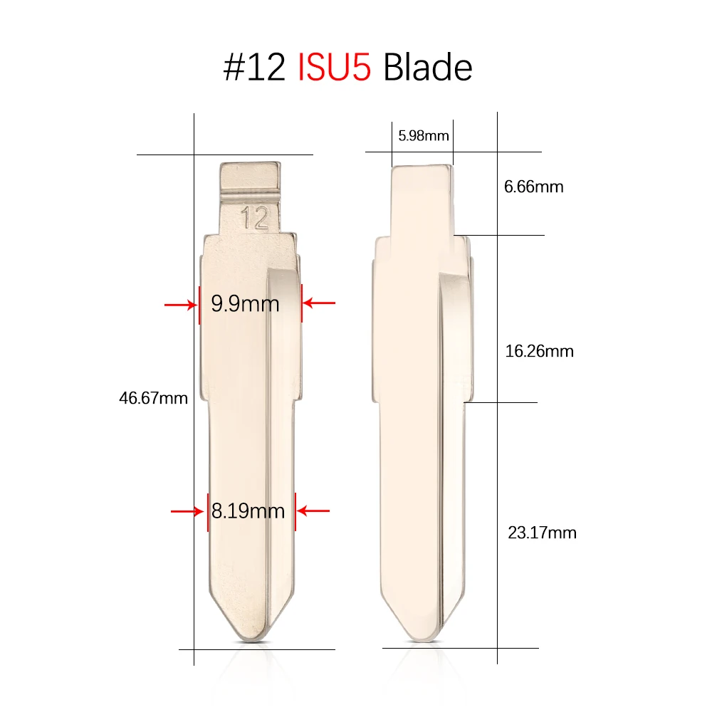 Фото Металлический пустой ключ LISHI Uncut KD VVDI JMD 10 шт./лот, дистанционный ключ #12 #14, лезвие ключа ISU5 для ISUZU, автомобильный флип-ключ, слесарный инструм... №2