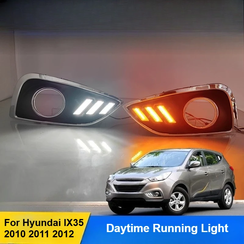 Фото Дневные ходовые огни (ДХО) для Hyundai IX35 2010-2012, светодиодные передние противотуманные фары, модификация, динамический указатель поворота, аксессуары №2