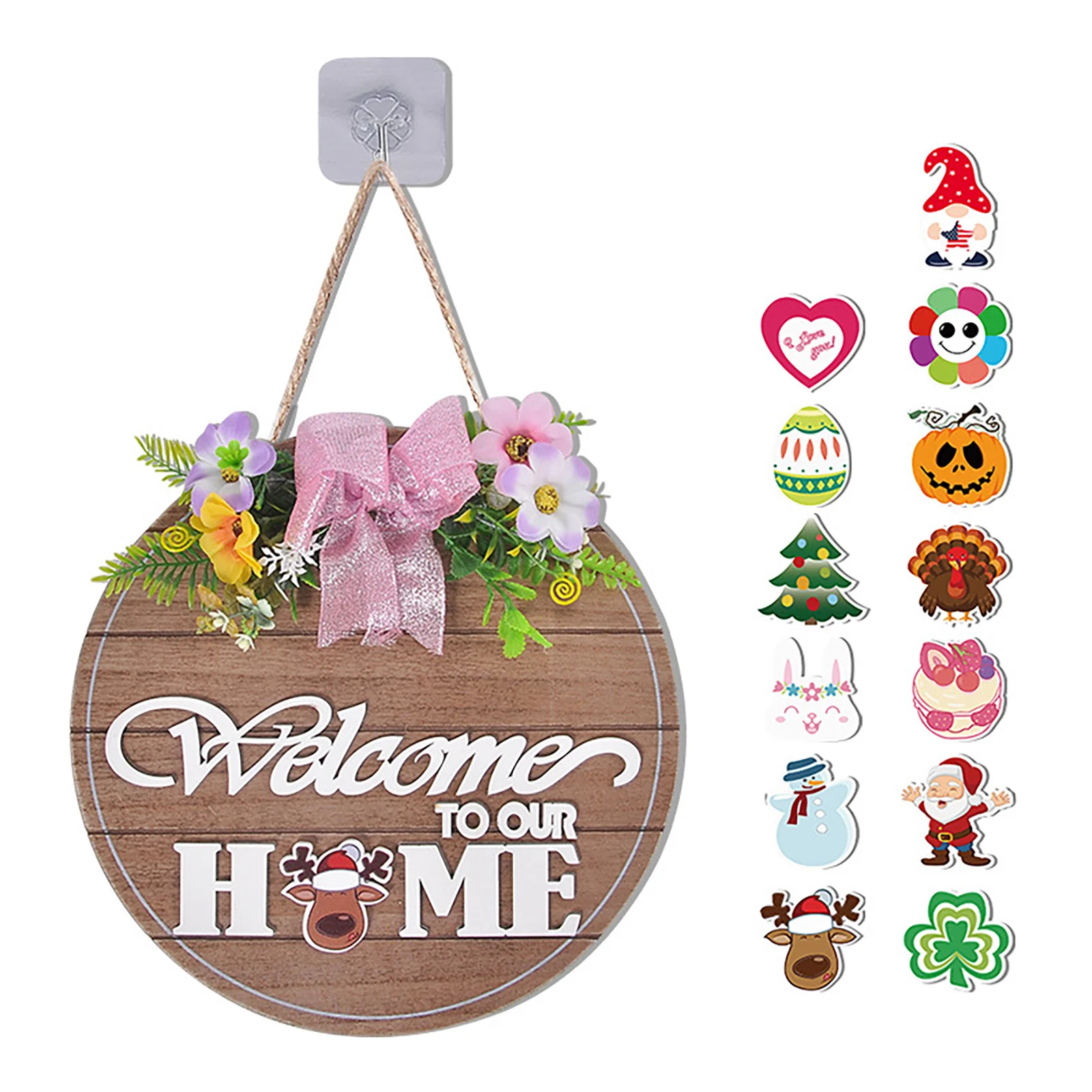 

Деревянный сменный временный знак приветствия, настенный подвесной деревенский Знак Приветствия для входной двери, 12 дюймов для открытого ...