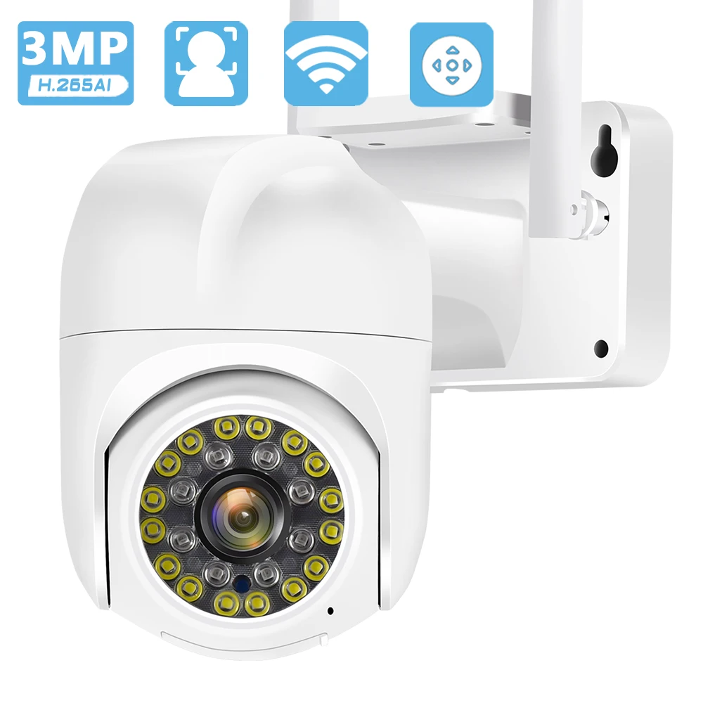 3MP PTZ Wifi Camera Outdoor AI Auto Tracking Audio Color Night Vision IP Camera CCTV telecamere di videosorveglianza telecamere di sicurezza