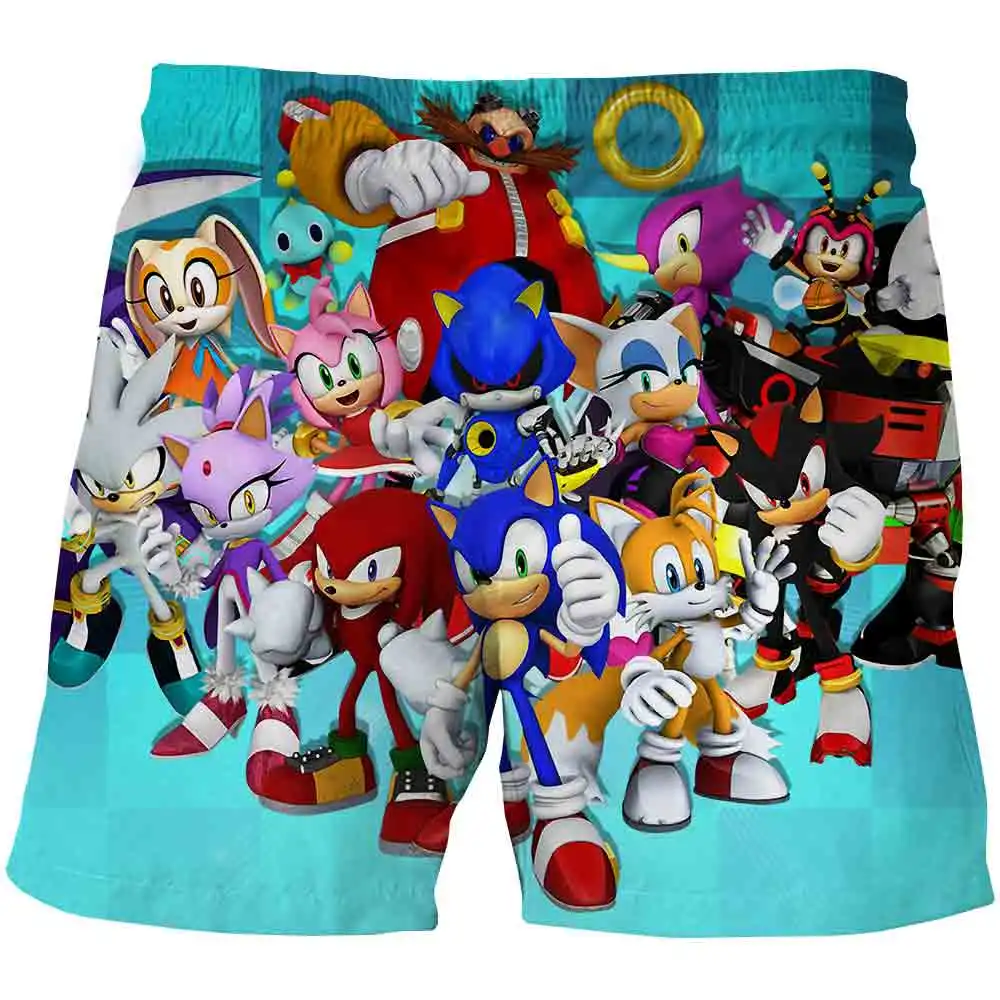 

Boys And Girls 3D T Shirt Clothes Set Cartoon super sonic Shorts Children pants Summer Oversized loose Sports beach shorts