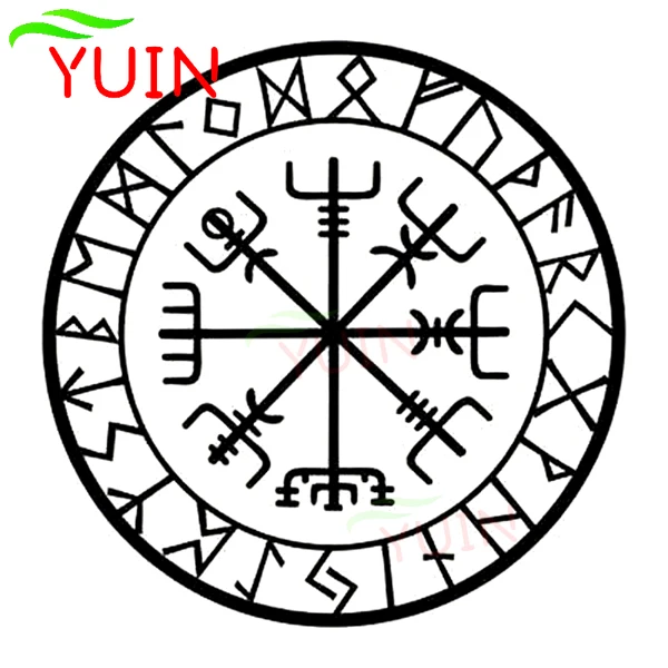 

Creative Compass Rune Car Decals Fashion Rear Windshield Decoration PVC Waterproof Sunscreen Stickers Can Be Customized Color