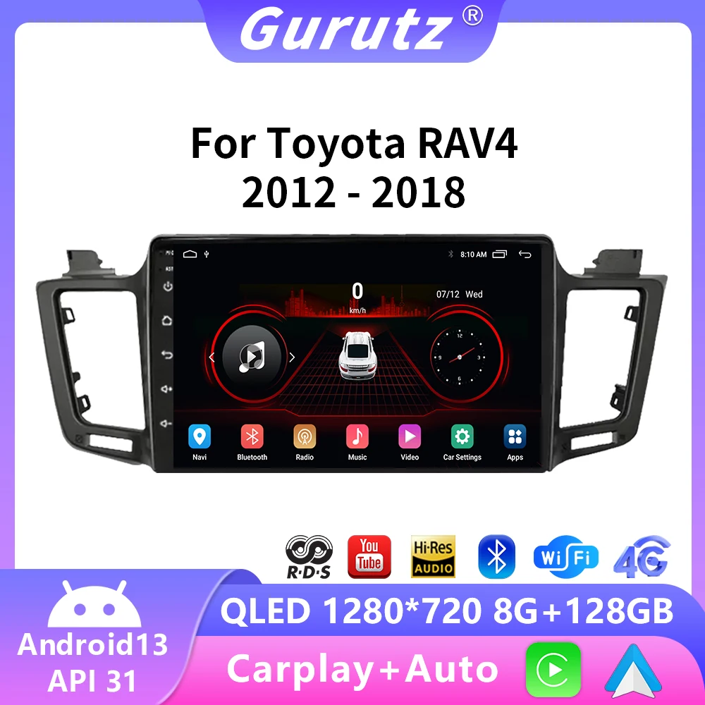 Android 13 Беспроводной CarPlay Auto для Toyota RAV4 RAV 4 XA40 2012-2018 Автомобильный радиоприемник