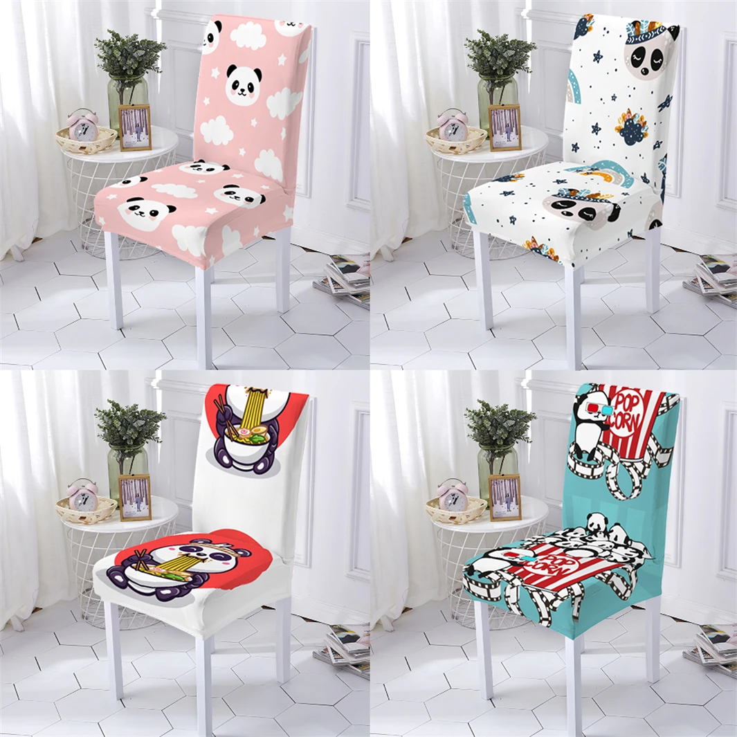 

Animal Style Gaming Chair Cover Furniture Chairs Case Cartoon Series Chinese Panda Pattern Dining Chairs Case Home Stuhlbezug