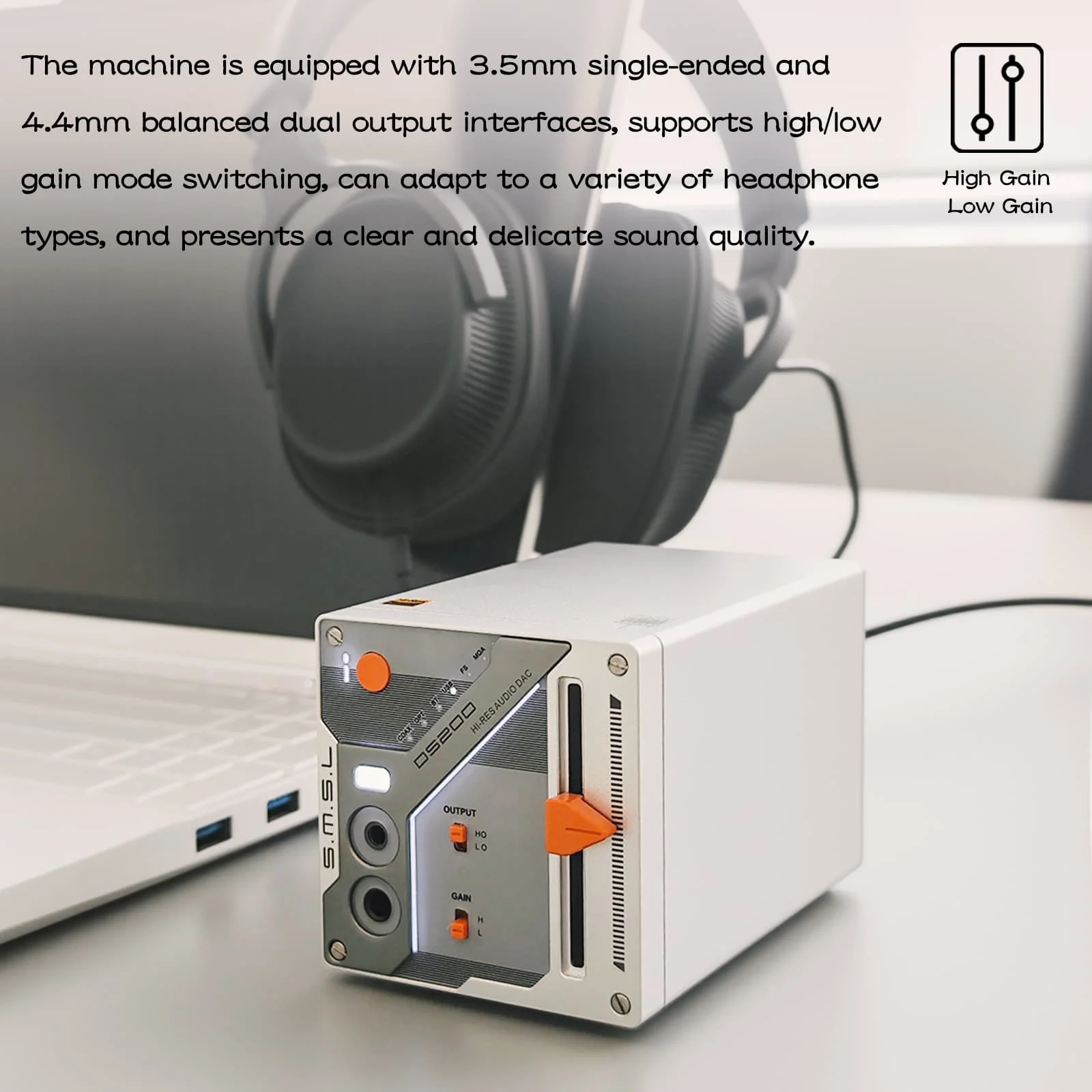 Фото SMSL DS200 Hi-Res Audio Decoder с чипом CS43131x2 DAC, XU316, MQA, USB, оптическим, коаксиальным и Bluetooth входами, а также входами 3.5 мм и 4.4 мм, усилитель для наушников №5