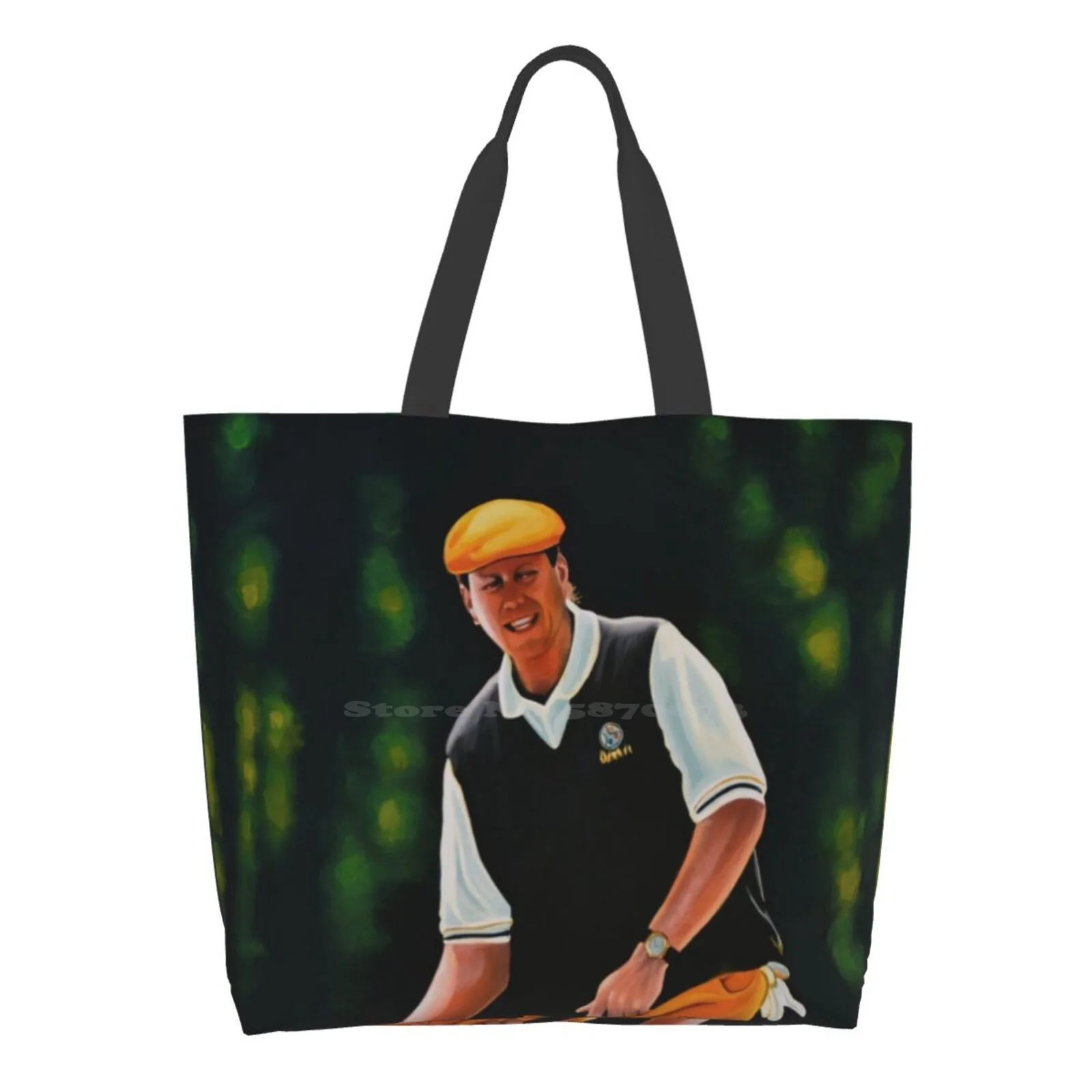 

Payne Stewart Painting Reusable Household Tote Bags Storage Bags Payne Stewart Sport Golfer Paul Meijering Pga Tour Course Hole