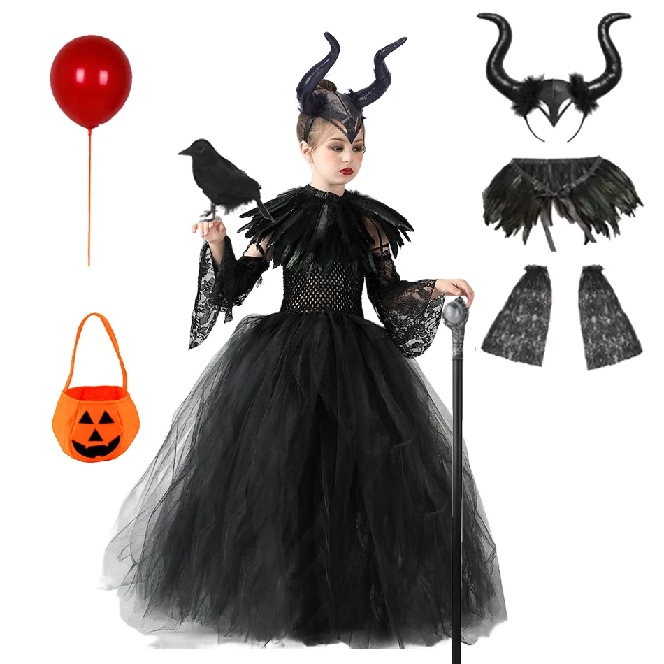 Платье для девочек с диснеевским малефисентом роскошное платье Vampirina на Хэллоуин