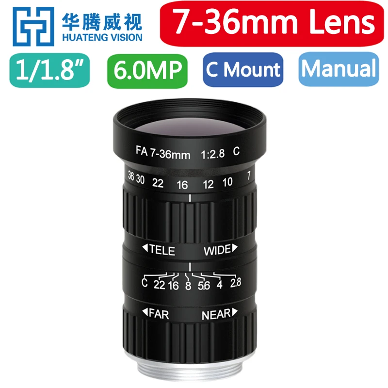 

HD 5MP Zoom 7-36mm C-Mount Industrial Lens Without Distortion Professional Industrial Camera Lens