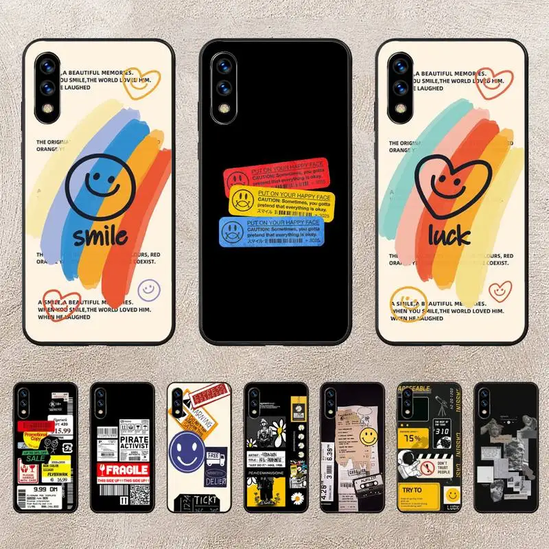 

Retro Bar Code Label Phone Case For Huawei G7 G8 P7 P8 P9 P10 P20 P30 Lite Mini Pro P Smart Plus Cove Fundas