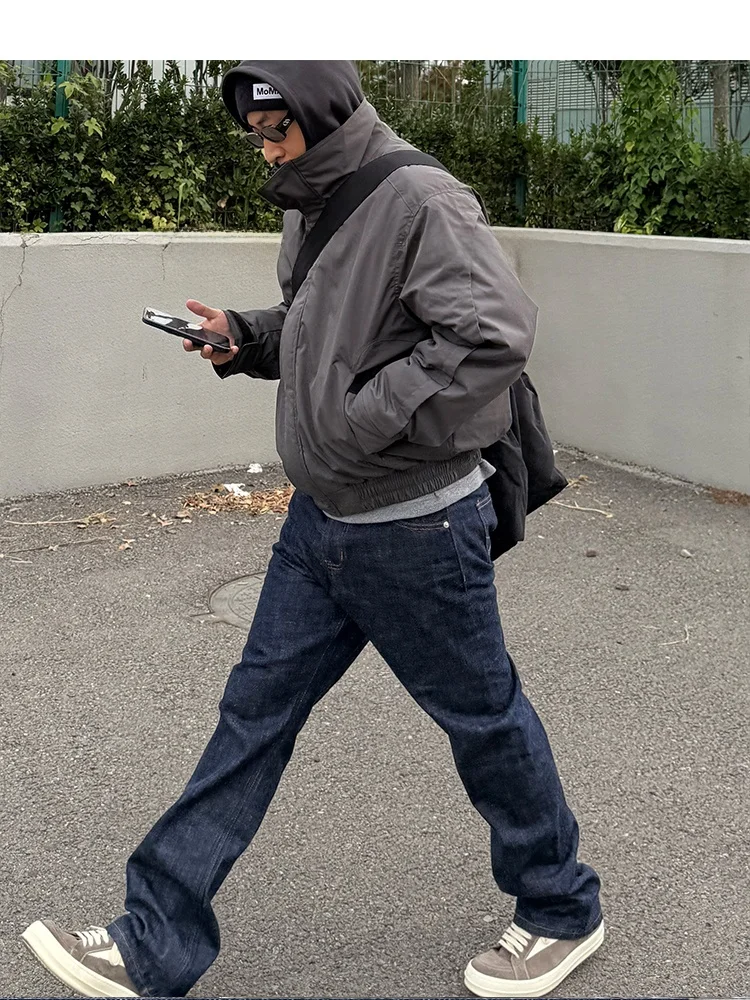 [Sts] Limb Jacket Autumn and Winter Warm Flng Structure Loose Stand Collar Capable Fluffy Cotton-padded jacket ...