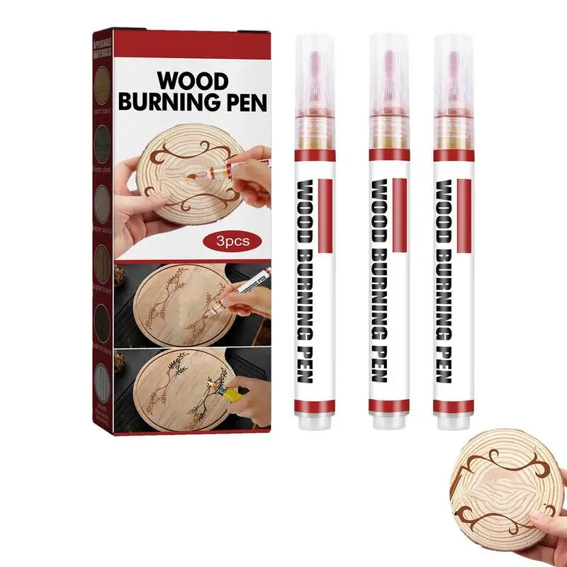 

Термочувствительный маркер фонарь Paste, деревянная ручка, 3 шт., маркер для сжигания дерева и рукоделия, подходит для художников и начинающих