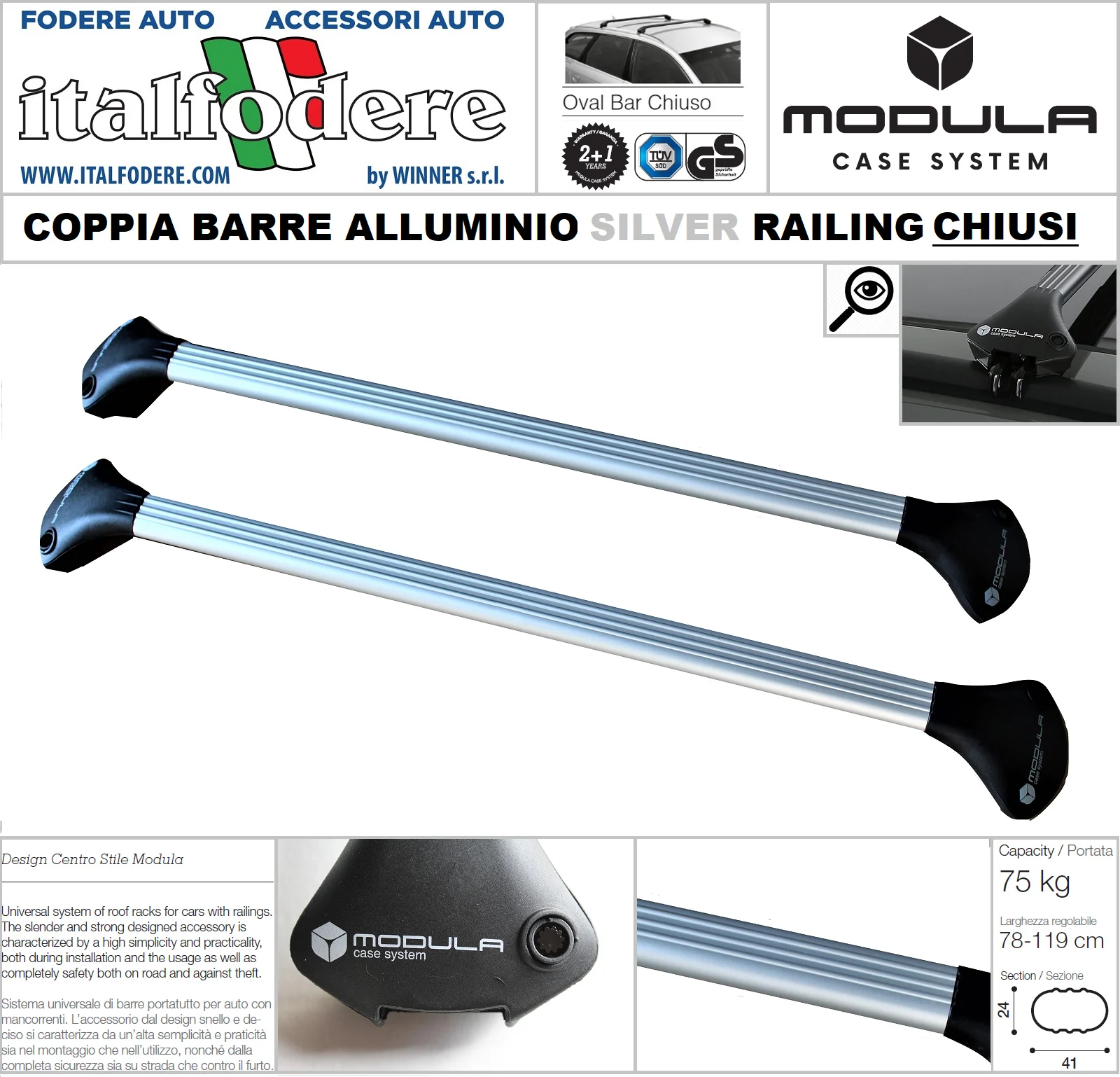 Kia Carnival 2014 onwards modulates luggage rack roof bars aluminum Silver | Roof Racks &amp Boxes