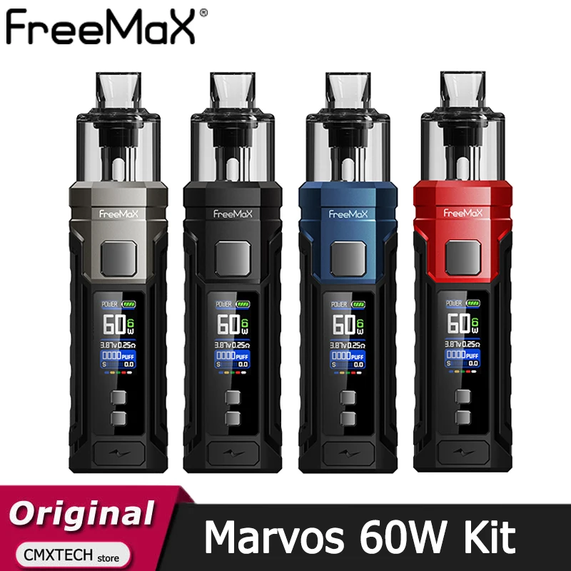 

genuine Freemax Marvos 60W Kit 2000mAh Battery Mod 4.5ml DTL Pod Cartridge with MS Mesh Coil Electronic Cigarette Vaporizer