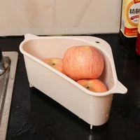 kitchen triangular sink strainer drain vegetable fruit drainer basket suction cup sponge rack storage tool sink filter shelf