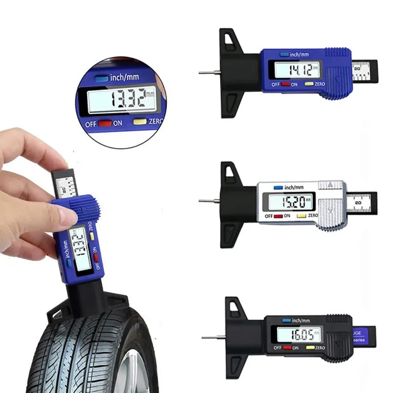 

ABS Tire Depth Gauge Digital Car Tyre Depth Gauge Tool Measure Caliper Instrument Tire Measuring Instrument Vehicle Tool