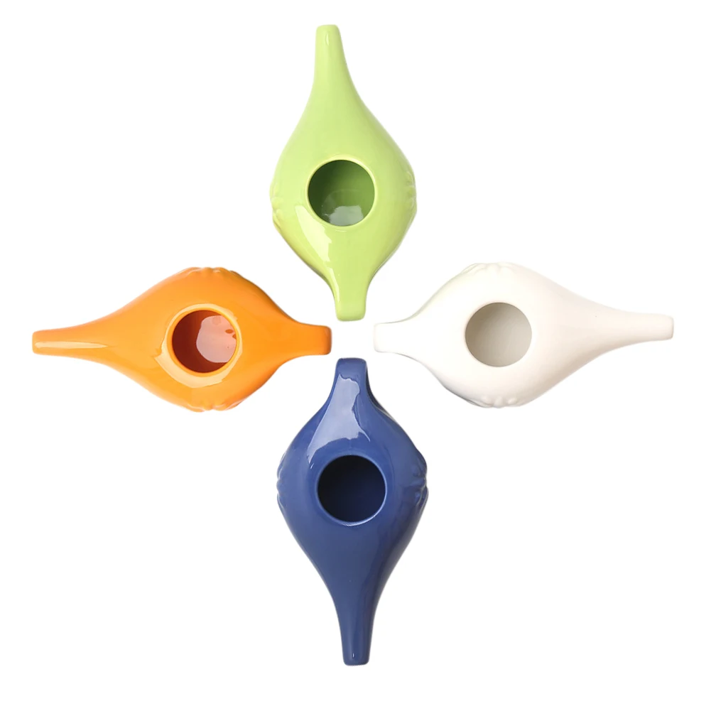 

Ceramic Neti Pot Nose Washing Kit Comfortable Spout Pot For Sinus Allergy Nose Cleaning Pot Cleaning Products