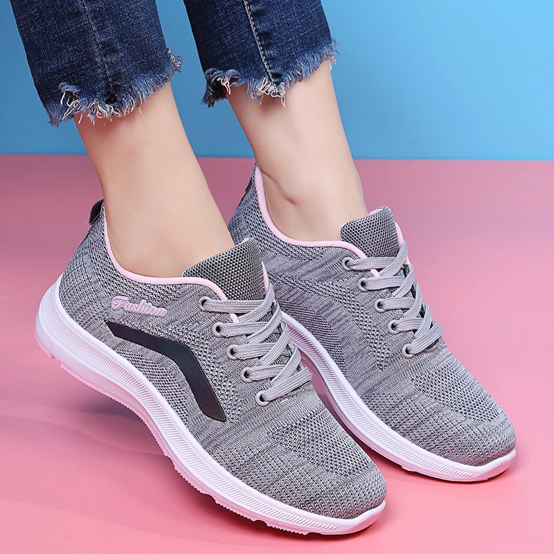

2022 New Women's Sneakers Casual Lac-up Shoes Mesh Women's Sports Shoes Lightweight Comfortable Breathable Walking Footwear