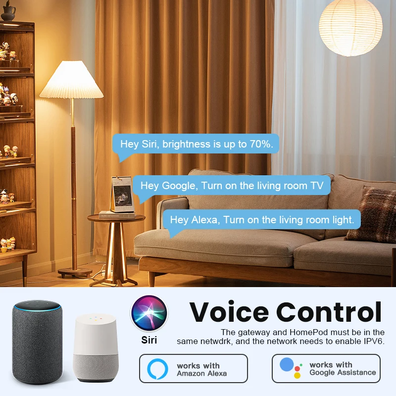 Фото Шлюз RSH Matter Tuya Zigbee для умного дома: поддержка Alexa, Google Home, HomeKit, управление устройствами Matter через приложение Smart Life №5